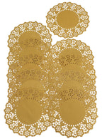 Image of Metallic Gold Flower Pattern 16cm Pack of 20 Paper Doilies