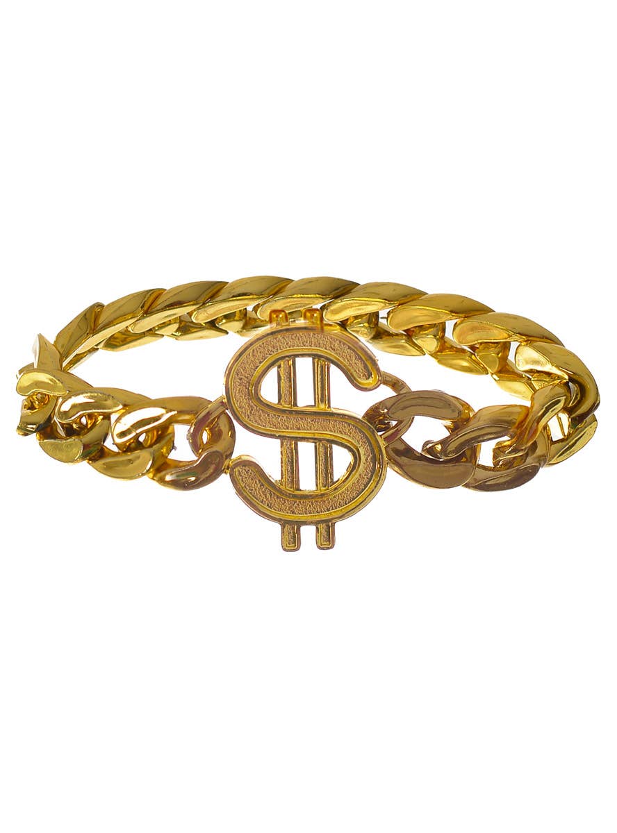 Gold Dollar Sign Chunky Gold Chain Costume Bracelet