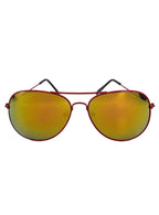 Red Frame Aviator Costume Glasses with Yellow Lenses