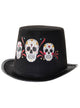 Day of the Dead Black Sugar Skull Top Hat Costume Accessory