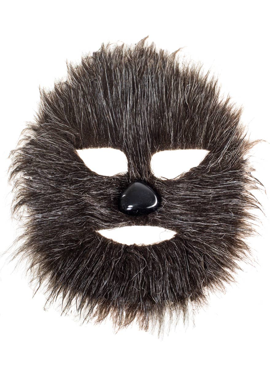 Dark Brown Faux Fur Werewolf Mask