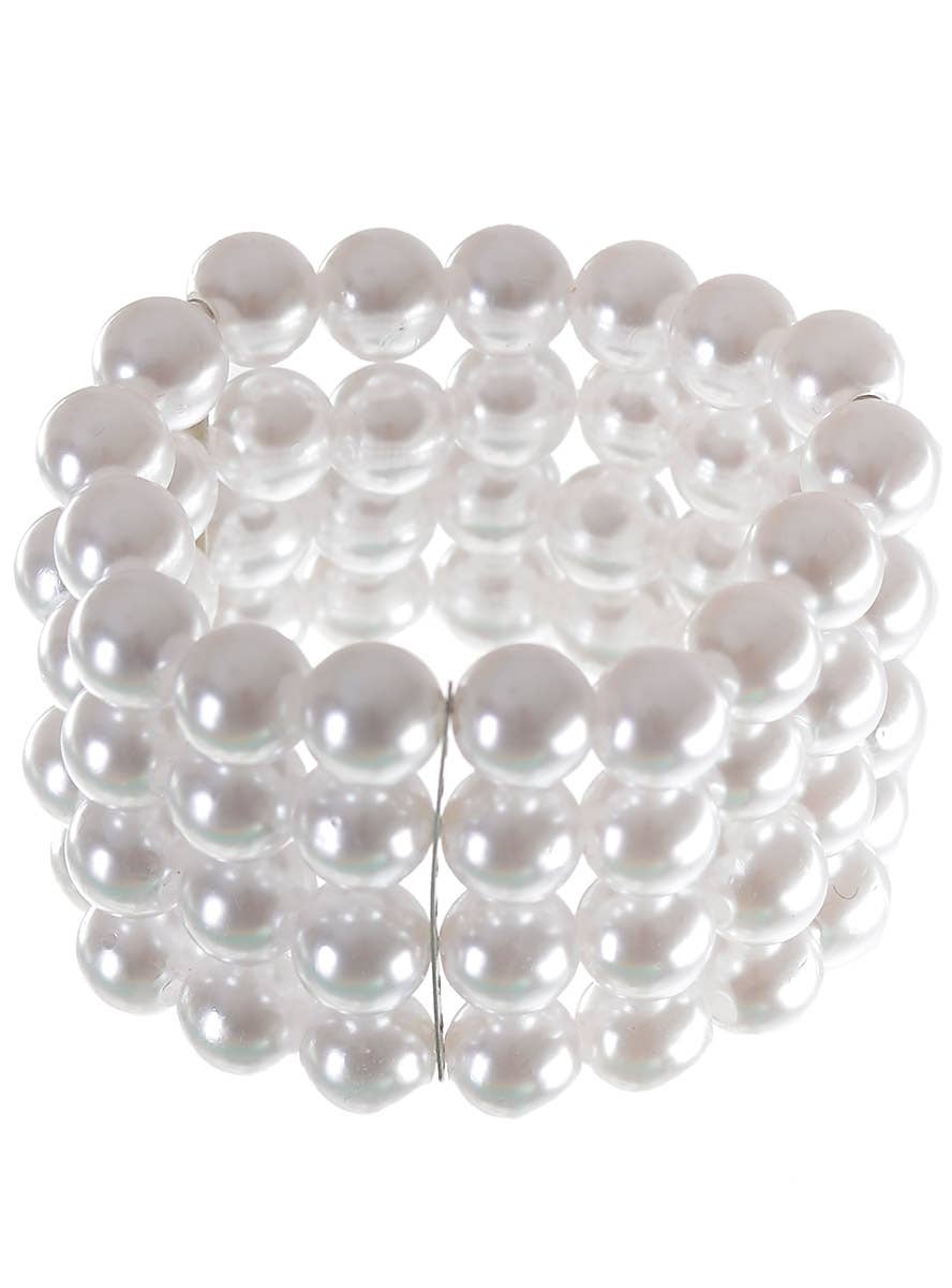 White Faux Pearl Costume Bracelet