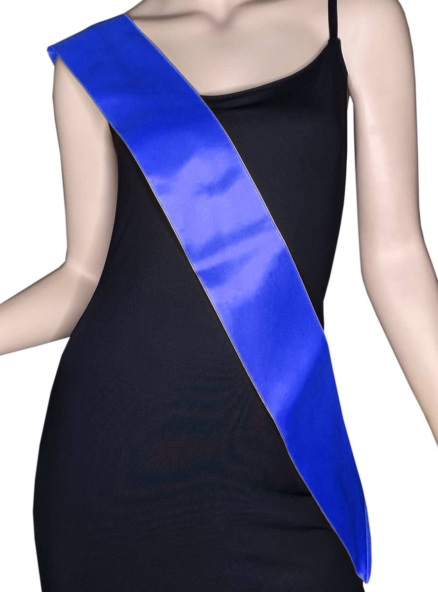 Blue Satin Basic Costume Sash