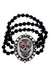 Sugar Skull Bracelet with Black Beads