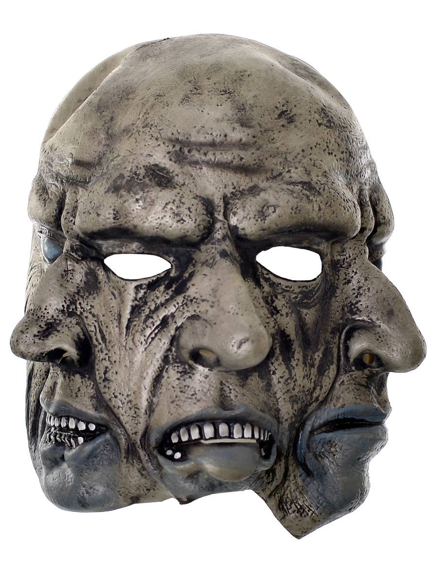 Image of Three Faced Latex Halloween Costume Mask