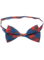 Red and Blue Tartan Bow Tie Costume Accessory