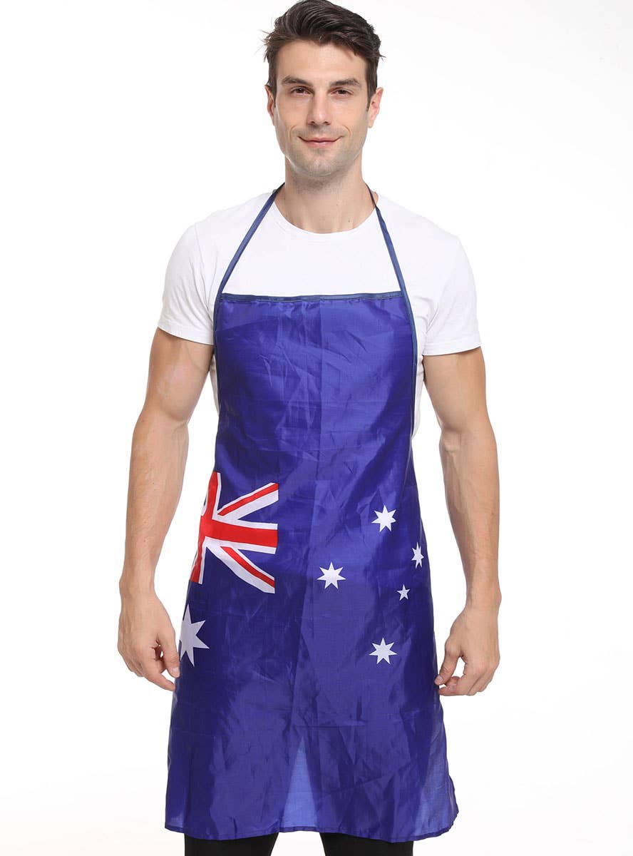 Australia Day Blue Aussie Flag Tie up Apron Australia Day Merchandise - Main Image