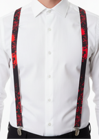 Black Costume Braces with Red Blood Splatter  - main image