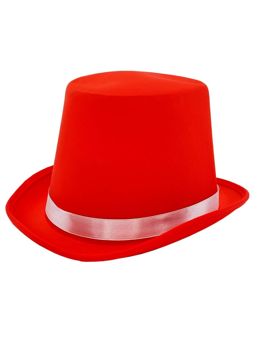 Adults Red Classic Top Hat | Tall Red Top Hat Costume Hat for Adults