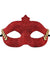 Red Glitter Masquerade Mask with Ties and Gold Detail