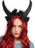 Black Maleficent Horns on Headband with Black Roses - Main Image