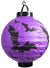 Purple Paper Lantern with Bat Print Halloween Decoration