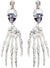 Skeleton Hand and Skull Clip On Costume Earrings