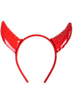 Red Vinyl Devil Horns on Headband