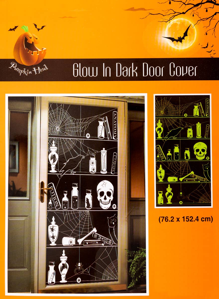 Large Glow in the Dark Halloween Door Cover - Packaging Image