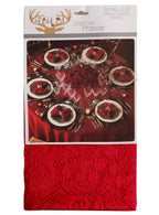 Image of Round 150cm Red Lace Christmas Table Cloth