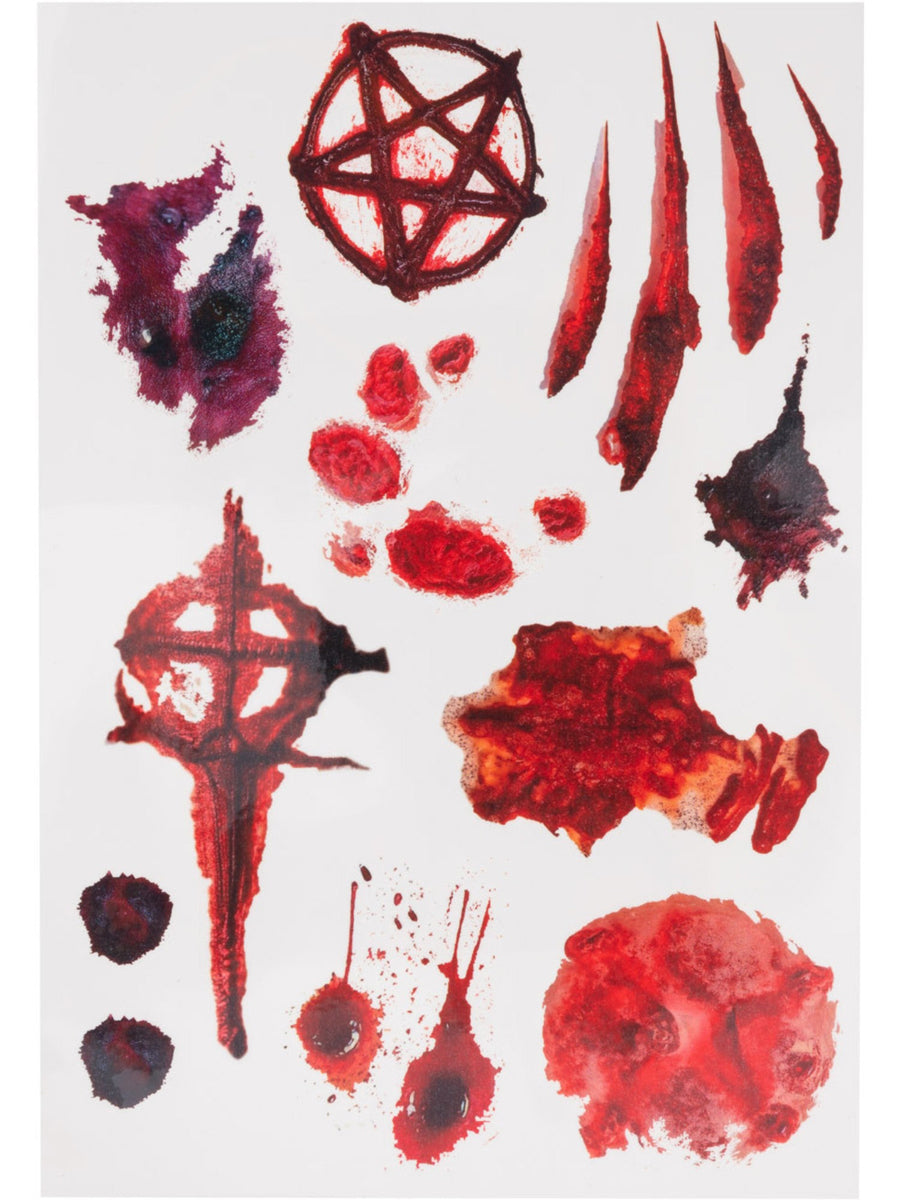 Halloween Occult Wound Temporary Tattoos - Flat Image