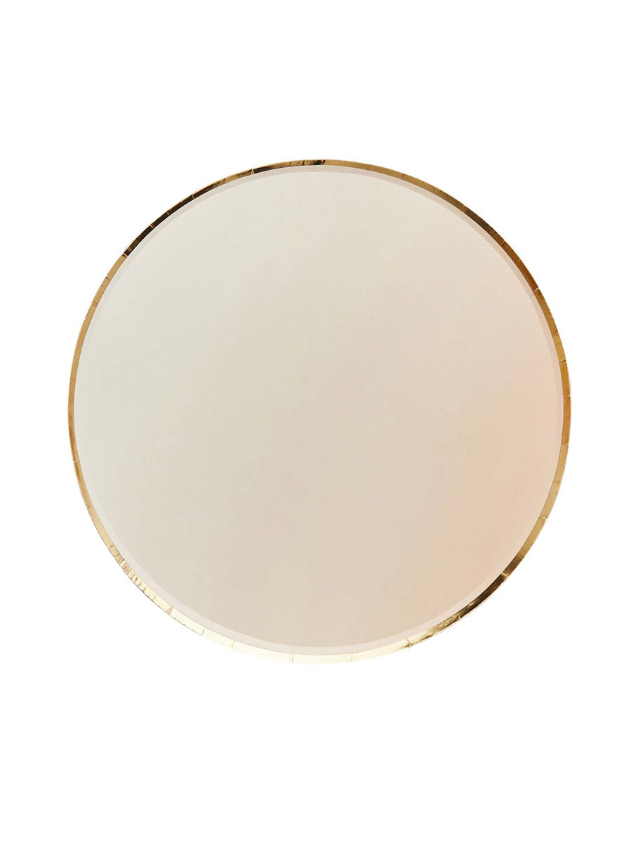 Ombre Metallic Gold and Peach 8 Pack 23cm Round Paper Plates – Main Image