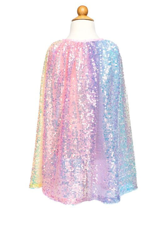 Ombre Rainbow Sequinned Girls Costume Cape - Alternate Image 2