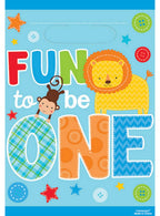 Image of One Wild Boy 1st Birthday 8 Pack Blue Loot Bags