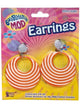 Orange Swirl Mod 60s Clip On Costume Earrings