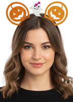 Sparkly Orange Pumpkin Mouse Ears Costume Headband - main image