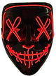 Image of Light Up Neon Orange Purge Mask Halloween Accessory -Light On Image