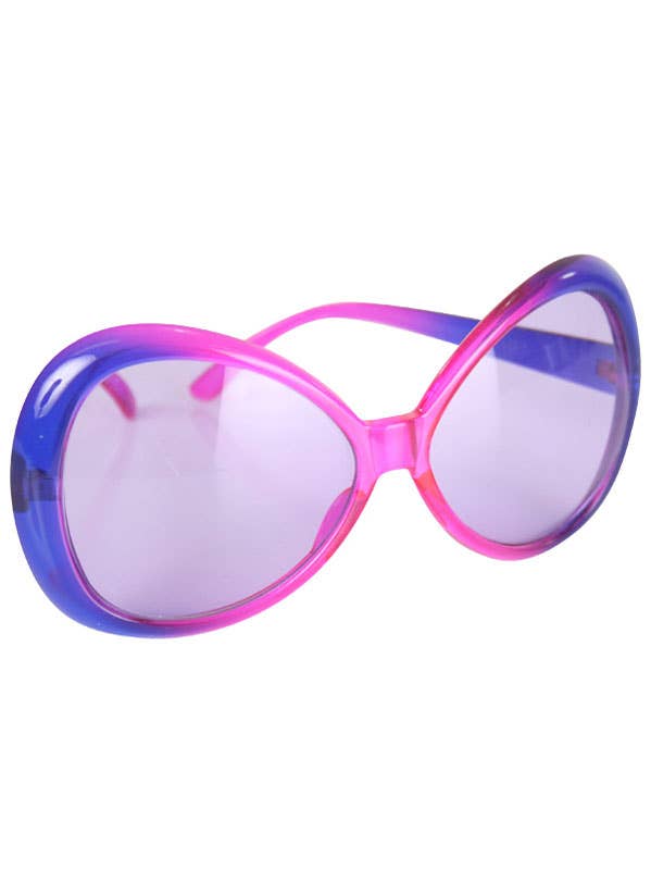 Jumbo Purple and Pink 70s Hippie Costume Glasses - Main View