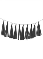 Image of Black 10 Pack 35cm Of Decorative Paper Tassels