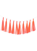 Image of Standard Coral 9 Pack 35cm Decorative Paper Tassels - Main Image