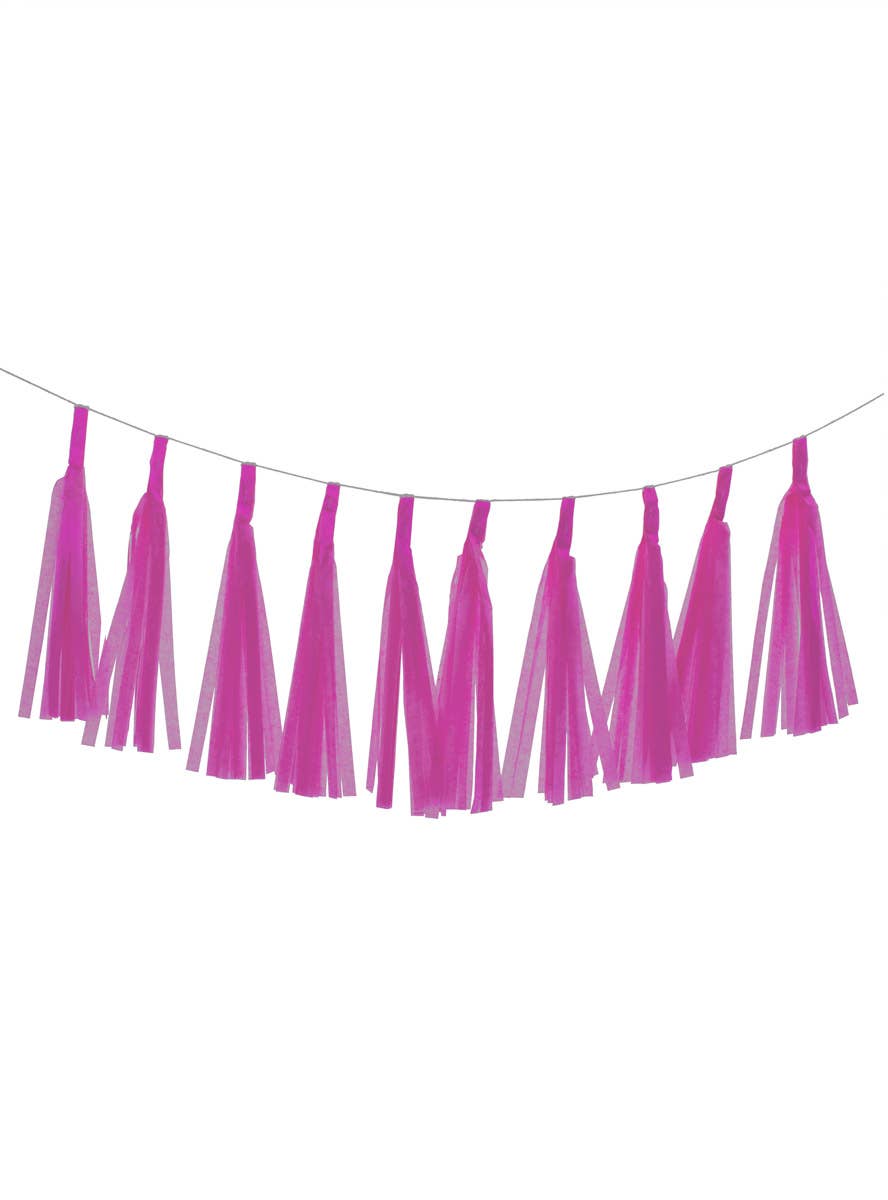 Image of Petunia Pink 9 Pack 35cm Of Decorative Paper Tassels - Main Image