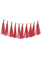 Image of Standard Red 10 Pack 35cm Decorative Paper Tassels - Main Image