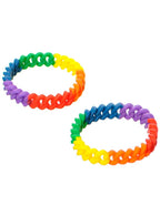 Image of 2 Pack Rainbow Rubber Chain Costume Bracelets