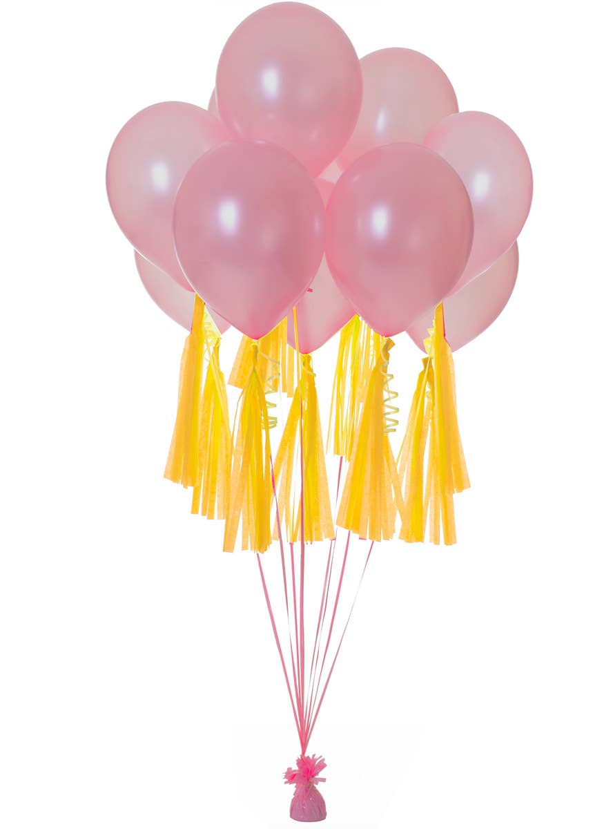 Image of National Gold 9 Pack 35cm Of Decorative Paper Tassels - Alternate Image