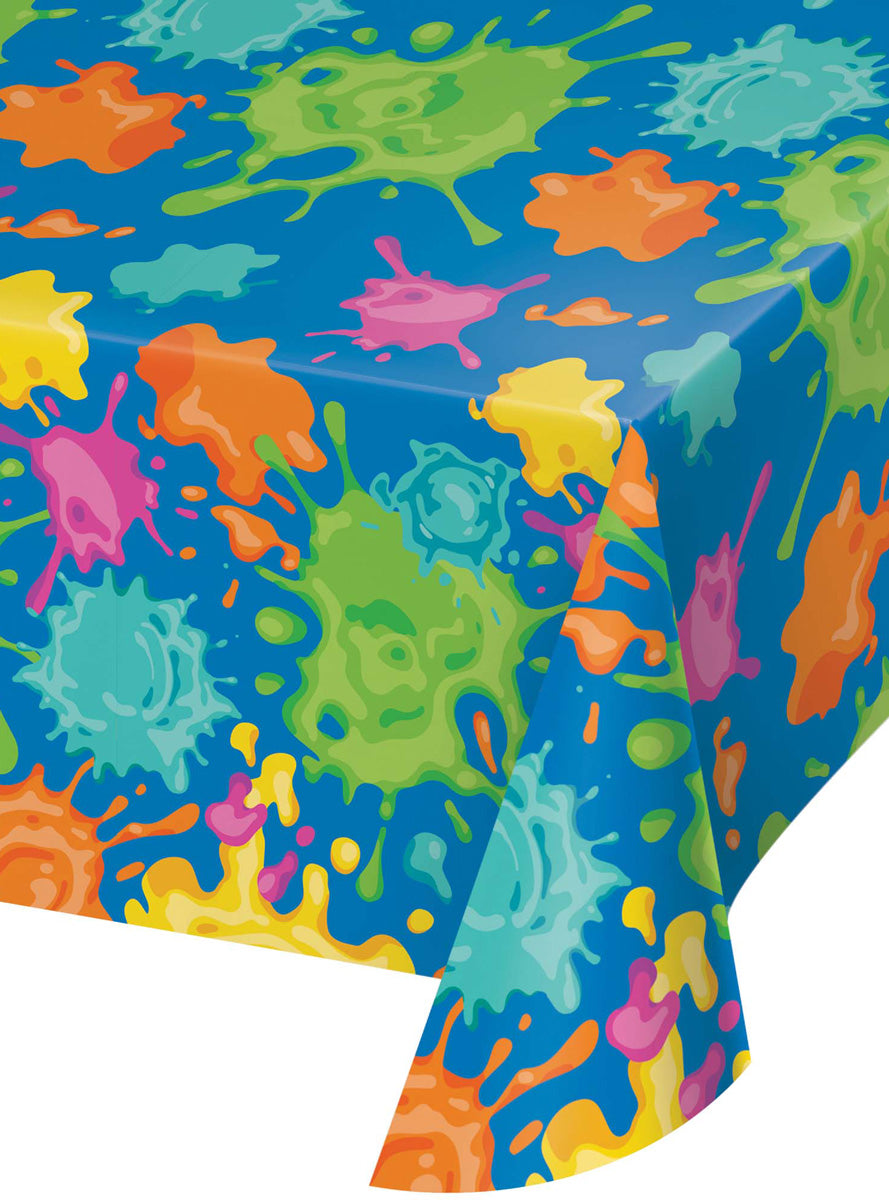 Paint Splatter 244cm Party Table Cover – Main Image