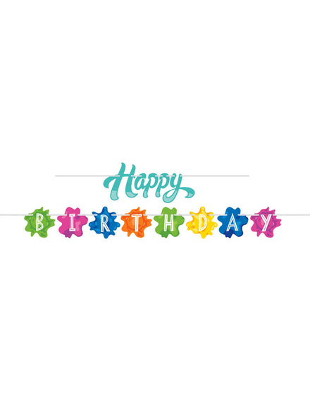 Paint Splatter Happy Birthday Banner – Main Image