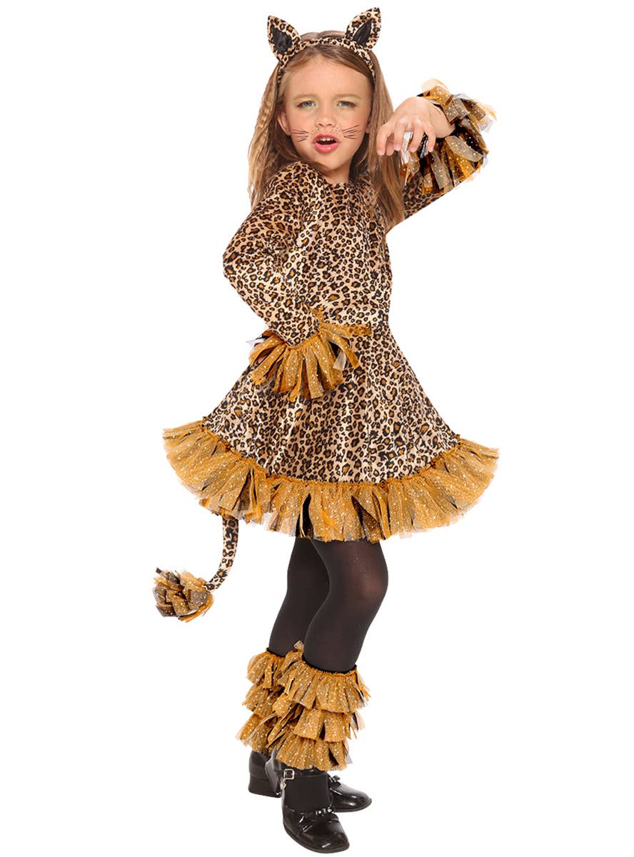 Girls Cute Little Leopard Kids Dress Up Costume - Main Image