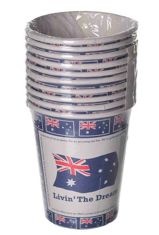Livin' The Dream Aussie Paper Cups | Australia Day Flag Drinking Cups