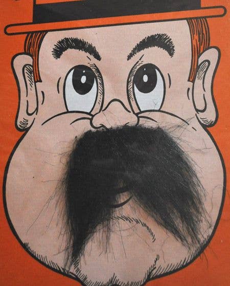 Adhesive Oriental Black Faux Hair Costume Moustache Accessory