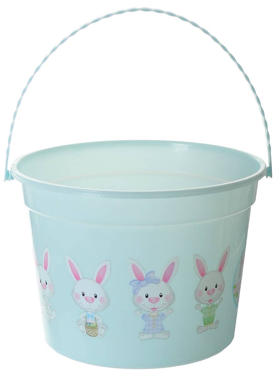 Image of Large Pastel Blue Easter Egg Hunt Party Bucket - Front View