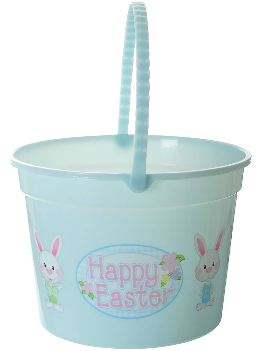 Image of Large Pastel Blue Easter Egg Hunt Party Bucket - Side View