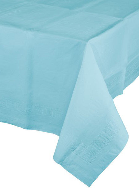 Pastel Blue 274cm Tissue and Plastic Back Table Cover – Main Image