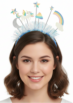 Image of Glittery Pastel Unicorn Theme Costume Headband - main image