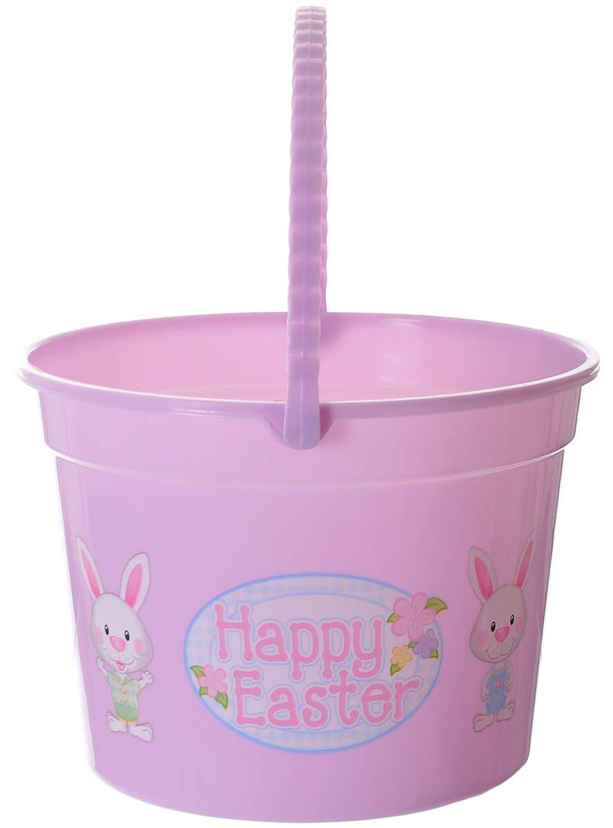 Image of Large Pastel Purple Easter Egg Hunt Party Bucket - Side View