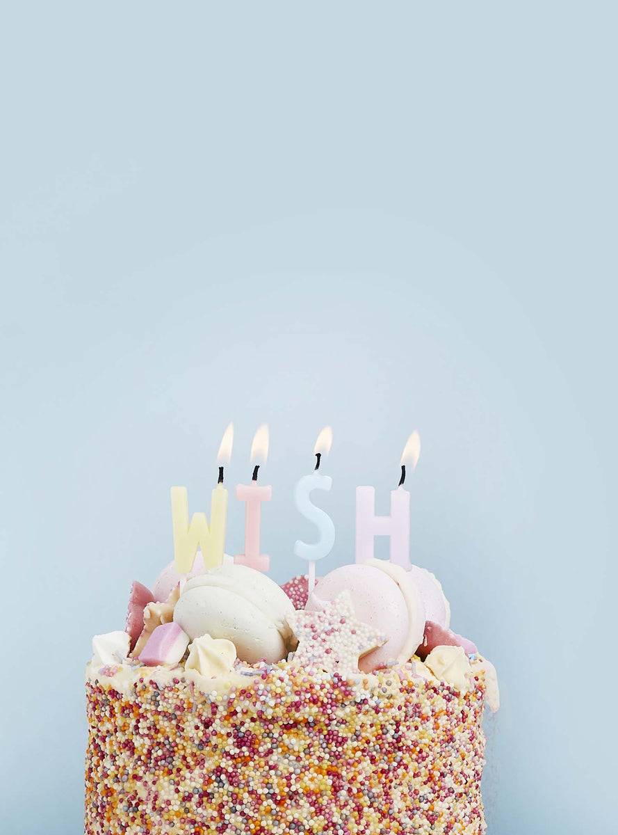 Pastel Rainbow 6cm WISH Candles - Lifestyle Image