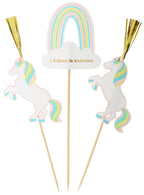 Image of Pastel Unicorn 3 Pack Cake Toppers