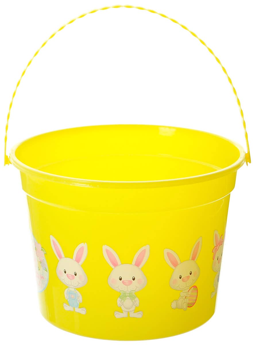 Image of Large Yellow Easter Egg Hunt Party Bucket - Front View