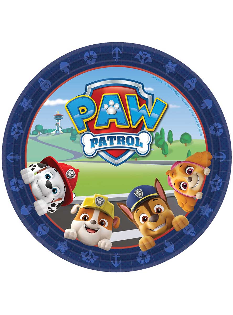Image Of Paw Patrol 8 Pack Large 23cm Paper Plates