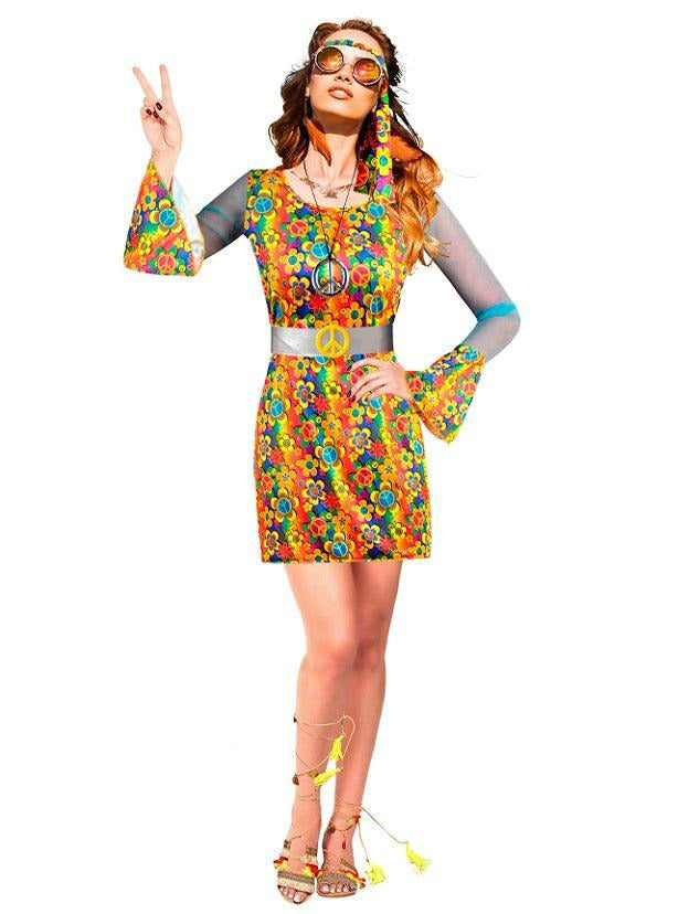 Peace Out Hippie Plus Size Womens 1970s Costume - Main Image