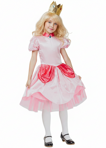 Image of Peachy Princess Girls Mario Inspired Costume - main image